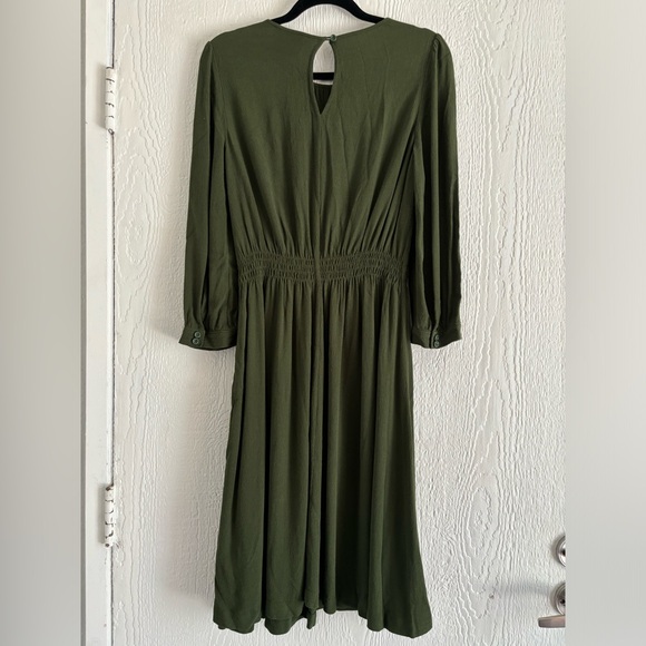 Kate Spade Green Midi Length Fit and Flare Pocket Dress. - Picture 3 of 9